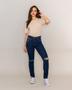 Imagem de Calça Jeans Feminina Skinny Intermediária Rasgada - Linha Eco 21678 Escura