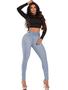 Imagem de Calça Jeans Feminina Skinny Modela Empina Levanta Bumbum Com cinto