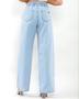 Imagem de Calça Jeans Feminina Wide Leg com Elástico No Cós e Nervura Frontal Na Barra  22545 Clara