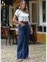 Imagem de Calça Jeans feminina Wide Leg de shopping cintura alta