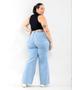 Imagem de Calça Jeans Feminina Wide Leg Plus Rasgo No Joelho 29027 Clara