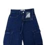 Imagem de Calça Jeans Feminina Zune Cargo Wide Leg Índigo - 45528