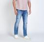 Imagem de Calça jeans five slim puídos fusionados dudalina masculina