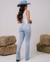 Imagem de Calça jeans flare feminina cintura média rainha do rodeio