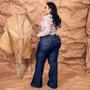 Imagem de Calça Jeans Flare Plus Size Feminina-ousadia-com Lycra- Luxo
