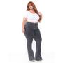 Imagem de Calça Jeans Flare Plus Size Marmorizada com bolso e com lycra