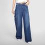 Imagem de Calça Jeans Grifle Wide Leg Bolsos Cargo Feminina