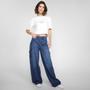 Imagem de Calça Jeans Grifle Wide Leg Bolsos Cargo Feminina