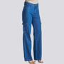 Imagem de Calça Jeans HNO Wide Leg Cargo Pantalona Azul