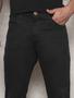 Imagem de Calça Jeans Masculina Alfaitaria De Sarja Com Lycra Elastano Preto Corte Reto