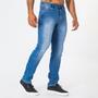 Imagem de Calça Jeans Masculina Casual Slim Com Elastano Lavagem Azul