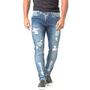 Imagem de Calça Jeans Masculina Destroyed Estornada Super Skinny Fit Zune