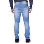 Imagem de Calça Jeans Masculina Max Denim Slim Premium Destroyed Azul Claro