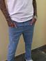Imagem de Calça jeans masculina skinny com lycra lavagem clara 