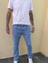 Imagem de Calça jeans masculina skinny com lycra lavagem clara 