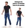 Imagem de Calça Jeans Masculina Slim com Elastano Qualidade Premium Confortável Elegante Azul Escuro