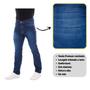 Imagem de Calça Jeans Masculina Slim com Elastano Qualidade Premium Confortável Elegante Azul Escuro