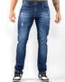 Imagem de Calça Jeans Masculina Slim Fit com Puidos  22532 Escura