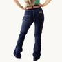 Imagem de Calça Jeans Modelo Carpinteira Flare Feminina Country Cowgirl Azul