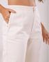 Imagem de Calça Jeans Off Wide Leg Feminina Cintura Alta Barra Desfiada 23444 Off White