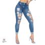 Imagem de Calça Jeans Pit Bull Cropped com Destroyed e Cristais - 64256