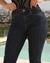 Imagem de Calça Jeans Skinny Feminina Cintura Média Abertura Lateral Na Barra 23479 Escura