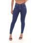 Imagem de Calça Jeans Skinny Feminina Cintura Média Cut Out Abertura Lateral 22721 Escura