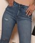 Imagem de Calça Jeans Skinny Feminina Cintura Média Rasgo Joelho 22811 Média