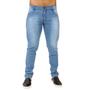 Imagem de Calça Jeans Skinny Masculina Corte Reto Slim Lavagem Clara Com Lycra Com Bolsos