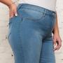 Imagem de Calça Jeans Skinny Plus Size Feminina Básica Lisa Cintura Alta 