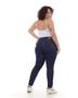 Imagem de Calça Jeans Skinny Plus Size Feminina Cintura Alta Barra Desfiada 22710 Escura