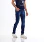 Imagem de Calça Jeans Tradicional Masculina Cargo Skinny Básica