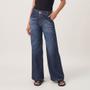 Imagem de Calça Jeans Wide Leg com Elástico no Cós Azul Escuro