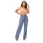 Imagem de Calça Jeans Wide Leg Feminina Premium Moda Casual Fashion