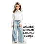 Imagem de Calça Jeans Wide Leg Infanto Juvenil Feminina com Strass Gabriela Aquarela 241204