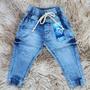 Imagem de Calça jogger jeans infantil menino com elastano Tam 1 A 3 anos.