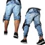 Imagem de Calça Jogger Masculina JEANS AZUL Cargo Track Short