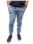 Imagem de Calça jogger Masculina jeans e sarja calça com elastano ajuste com cordão na cintura