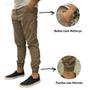 Imagem de Calça Jogger Masculina Jeans Sarja Elastano Punho Elástico