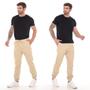 Imagem de Calça Jogger Masculina Sarja Com Elástico Cordão Ajustador Confortável