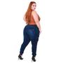Imagem de Calça Jogger Plus Size Feminina Jeans com Bolso Cargo Lavagem Escura