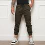 Imagem de Calça Jogger Sarja Masculina Verde Militar