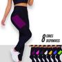 Imagem de Calça Leg Legging COM BOLSOS Cintura Alta Fitness Treino Casual Corrida Academia Cores 656