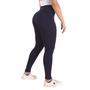 Imagem de Calça Legging 3D Malha Canelada Com Zíper Azul Marinho