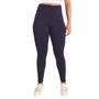 Imagem de Calça Legging 3D Malha Canelada Com Zíper Azul Marinho