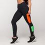 Imagem de Calça Legging Academia Poliamida com Recorte Laranja e Verde