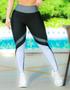 Imagem de Calça Legging Feminina Cintura Alta com Recorte Colorido Fitness - Fitmoda 