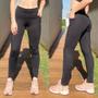 Imagem de Calça Legging Feminina Cós Alto Duplo Zero Transparência Bolsos Funcionais Calça Academia Fitness