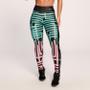 Imagem de Calça Legging Fitness Academia Feminina Suplex Estampada Preto Verde e Rosa St