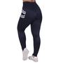 Imagem de Calça Legging Fitness Bolso Recortes Poliamida Fio Brilho